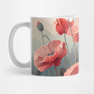 A Field of Wild Poppies in Soft Watercolors Mug